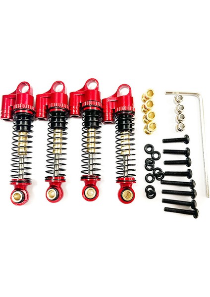 Fms FCX24 Metal 43MM Şok Yağsız Oressure 1/24 Rc Paletli Araba Yükseltme Parçaları Aksesuarları, Kırmızı (Yurt Dışından)