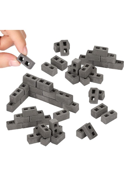 60 Paket Kül Blokları 1/12 Ölçekli Mini Tuğlalar Beton Minyatür Tuğlalar Minik Peyzaj Dollhouse Aksesuarları (Yurt Dışından)