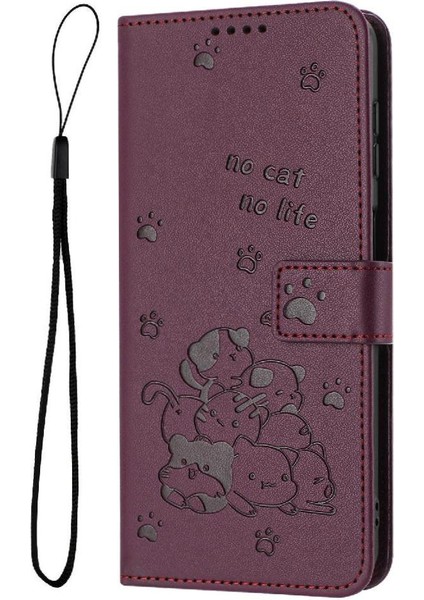 Samsung Galaxy M35 Için Flip Case Deri Cüzdan Sevimli Kedi Kart Tutucu Pu (Yurt Dışından) fiyatları