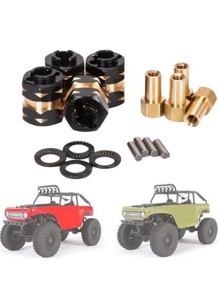 Pirinç Genişletilmiş Tekerlek Göbeği Adaptörü Aks Karşı Ağırlığı Eksenel SCX24 Gladyatör Jlu Bronco Sürgü C10 Yükseltmeler (Yurt Dışından)