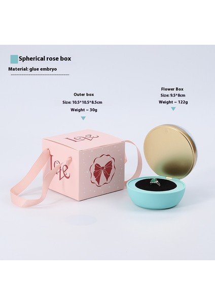Yuvarlak Gül Hediye Kutusu Sevgililer Günü Mücevher Kutusu Yüzük Kutusu Kolye Hediye Kutusu (Yurt Dışından)