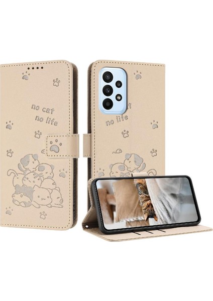 Samsung Galaxy Için Flip Case A52S 5g Sevimli Kedi Pu Deri Deri Cüzdan (Yurt Dışından)