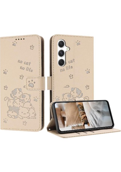 Samsung Galaxy S24 Artı Kart Tutucu Için Flip Case Kickstand Sevimli Kedi Pu (Yurt Dışından)