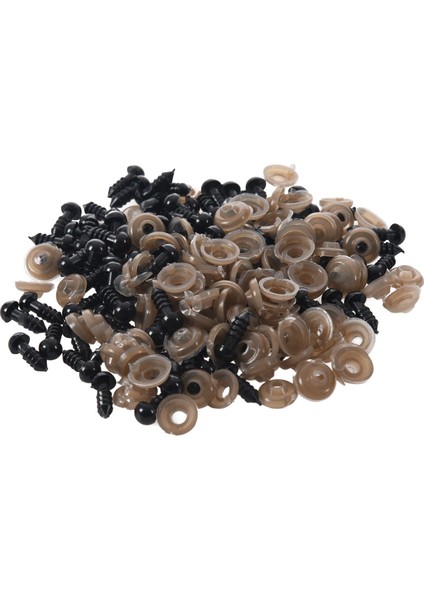 100 Adet 6mm Siyah Plastik Emniyet Göz Yıkayıcılar Teddy Oyuncak Gözler Kukla Bebek Zanaat (Yurt Dışından)