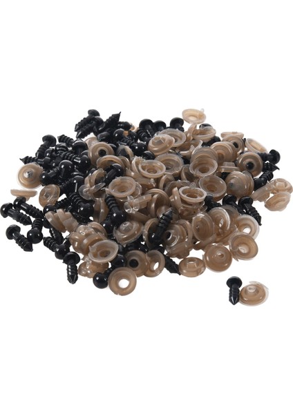 100 Adet 6mm Siyah Plastik Emniyet Göz Yıkayıcılar Teddy Oyuncak Gözler Kukla Bebek Zanaat (Yurt Dışından)