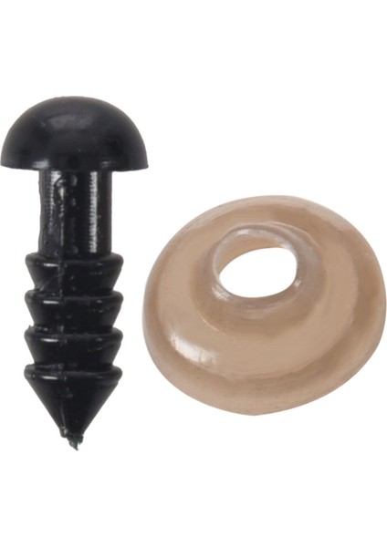 100 Adet 6mm Siyah Plastik Emniyet Göz Yıkayıcılar Teddy Oyuncak Gözler Kukla Bebek Zanaat (Yurt Dışından)
