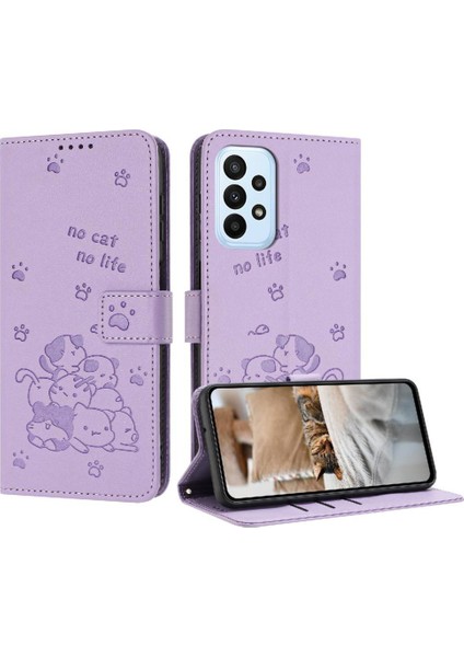 Samsung Galaxy Için Flip Case A52S 5g Sevimli Kedi Pu Deri Deri Cüzdan (Yurt Dışından)