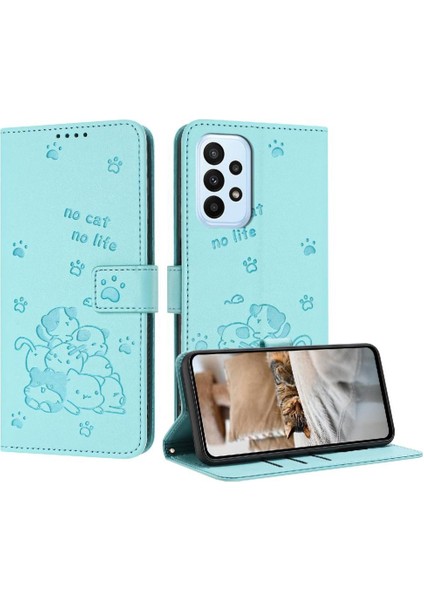 Samsung Galaxy Için Flip Case A52S 5g Sevimli Kedi Pu Deri Deri Cüzdan (Yurt Dışından)