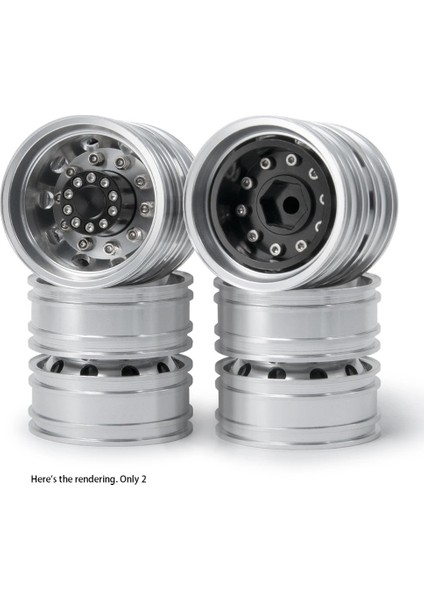 Metal Ön Arka Tekerlek Jant Hub'ları Tamiya Kamyon Için 1/14 Rc Traktör Römork Kargo Araba Tekerlekleri Lastikleri, Arka 44MM, 2 Adet (Yurt Dışından) modelleri