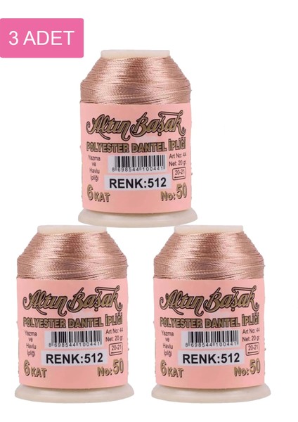 3 Adet Altınbaşak Oya ve Dantel Ipi 20 gr - Royaleks - No: 512