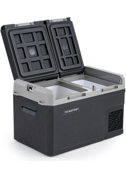 TC21-17 Çift Kapaklı 40 Litre Taşınabilir Araç Buzdolabı 12V/24V/220V Uyumlu