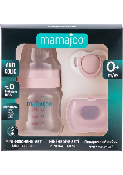 Yenidoğan Bebek Seti | Anti-Kolik Biberon 150 ml Pembe, Ortodontik Emzik & Saklama Kutusu, 3lü Set