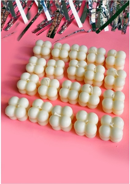 Beyaz Mini Bubble Mum Seti, Davet, Nikah, Söz, Nişan ve Kına Için Şık Hediye Seçeneği fiyatları