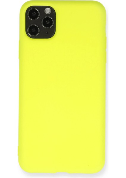 Iphone 11 Pro Max Kılıf Nano Içi Kadife Silikon - Sarı Drstr