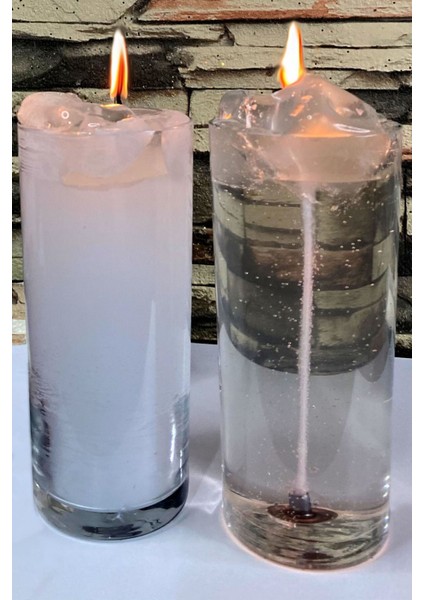 Beyaz ve Şeffaf Dekoratif Iki Adet Jel Mum, Şık ve Hoş Kokulu Tasarım fiyatları