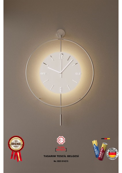 Mat Gri Kristal Seri Büyük Boy Duvar Saati, Pilli LED ile Modern Dekorasyon. indirimleri