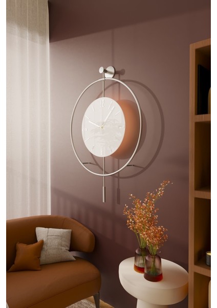 Mat Gri Kristal Seri Büyük Boy Duvar Saati, Pilli LED ile Modern Dekorasyon.