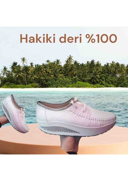 2001 Beyaz Deri Yürüyüş Ayakkabısı