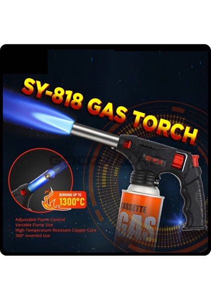Tabanca Pürmüz Kafası Yüksek Alevli Torch Kafa 1500 Derce Yüksek Alev Saplı Çakmak Kamp Gazı Uyumlu indirimleri
