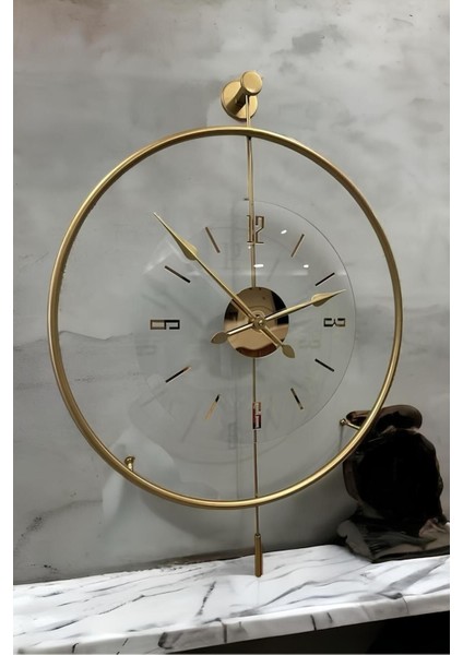 Şeffaf Cam, Metal Çerçeveli Modern Duvar Saati, Şık Dekorasyon Aksesuarı modelleri