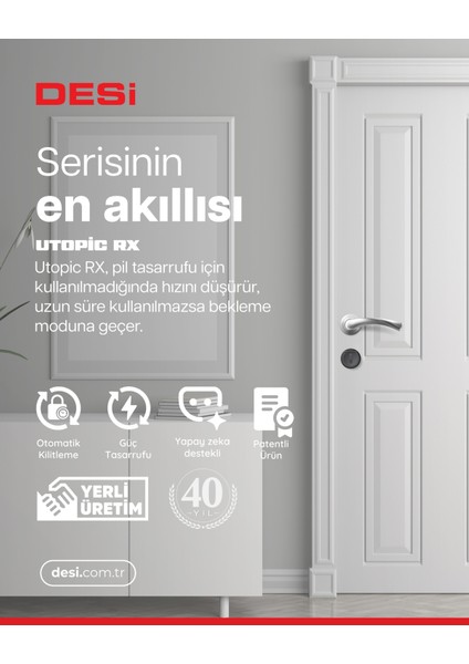 Utopic Rx Yapay Zeka Destekli Akıllı Kilit (Anahtar Üzerine Montaj Akıllı Kapı Kilidi)