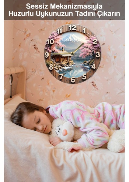 Şık Yuvarlak Ahşap Duvar Saati, Kuvars Hareketli, 3D ve 2d Tasarım fırsatları