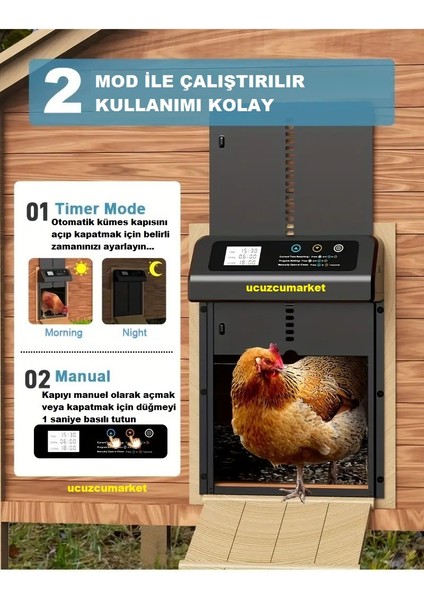 Zaman Ayarlı Digital Ekran Kümes Kapısı (Sıkışma Önleyici - Su Geçirmez) fiyatları