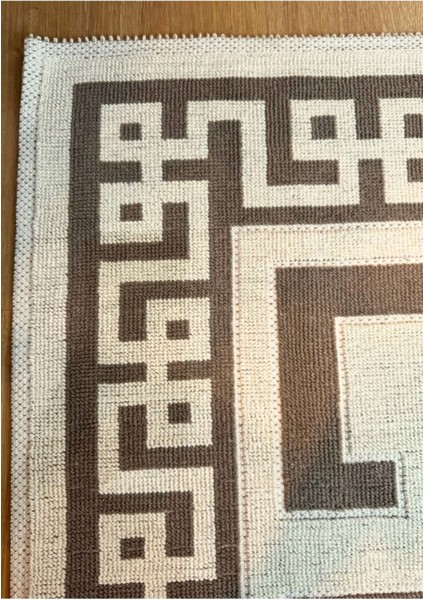 Patiska Yıkanabilir Dekoratif Labirent Desen Pamuk Bukle Kilim modelleri