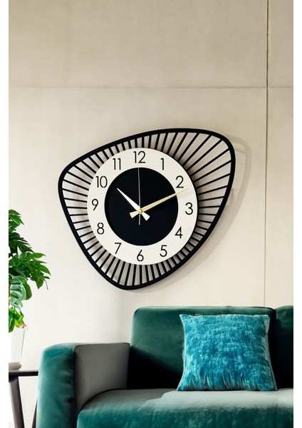 Modern Ahşap Duvar Saati, 48 Cm, Şık ve Fonksiyonel Tasarım