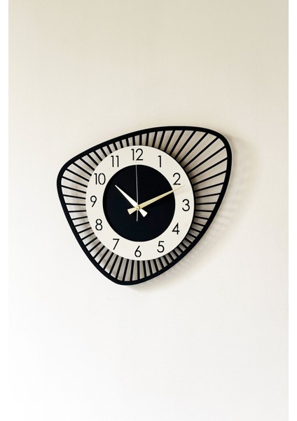 Modern Ahşap Duvar Saati, 48 Cm, Şık ve Fonksiyonel Tasarım