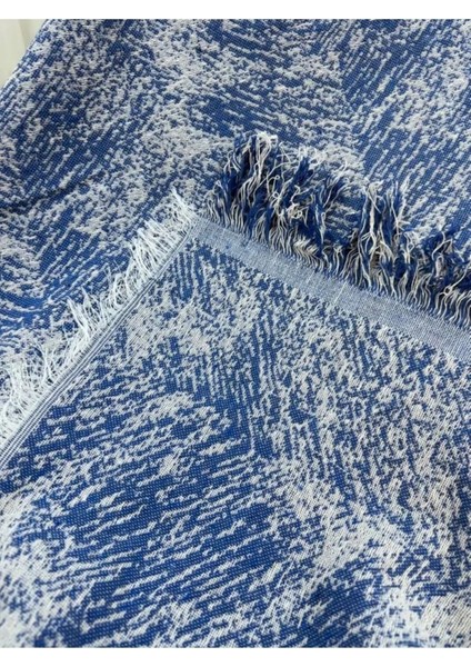 Kolkapatan Pamuklu Koltuk - Çekyat Örtüsü 170X320 Alaca Saksmavi Kaydırmaz Koltuk Şalı fiyatları