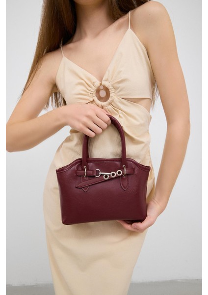 Perez Kemer Detaylı Çapraz Çanta Bordo