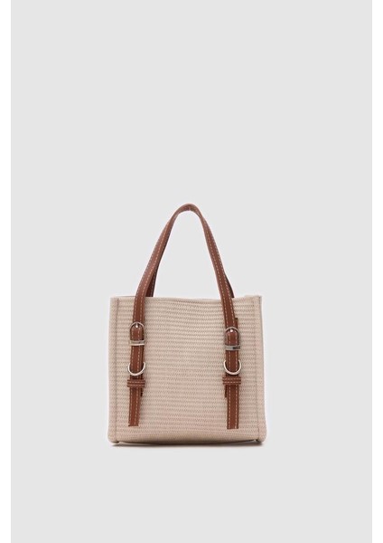 Wolf Hasır Kemer Detaylı Çapraz Çanta Bej