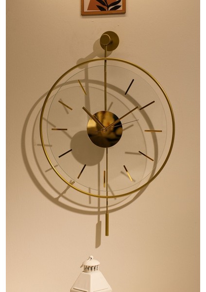 Modern Altın Renkli Metal Duvar Saati, 37X55 Cm, Şık ve Zarif Tasarım modelleri