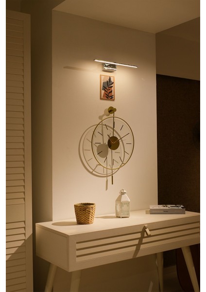 Modern Altın Renkli Metal Duvar Saati, 37X55 Cm, Şık ve Zarif Tasarım fırsatları