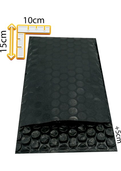 Zarf 15 Adet Siyah Pat Pat Baloncuklu Kargo Ambalajı 10X15+5CM Zarf