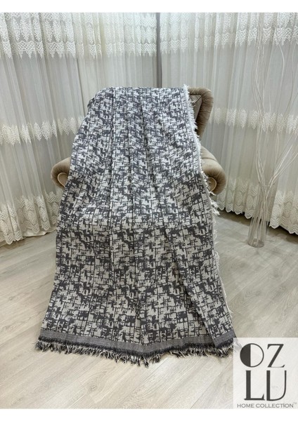 Pamuklu Koltuk - Çekyat Örtüsü 170X220 Hasır Desen Antrasit