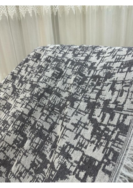Pamuklu Koltuk - Çekyat Örtüsü 170X220 Hasır Desen Antrasit