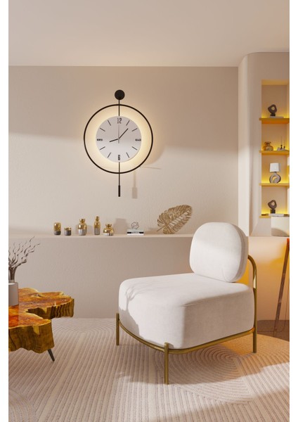 Modern LED Kristal Metal Duvar Saati, Siyah, 60X80 Cm, 3 Pil ile Çalışır