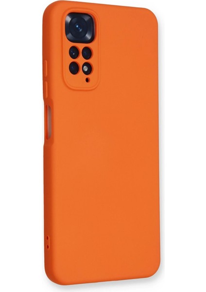 Xiaomi Redmi Note 11 Kılıf Nano Içi Kadife Silikon - Turuncu Drstr