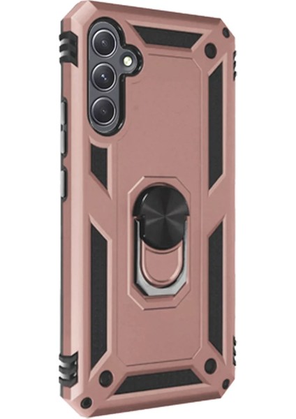 Samsung Galaxy A54 5g Kılıf Sofya Yüzüklü Silikon Kapak - Rose Drstr