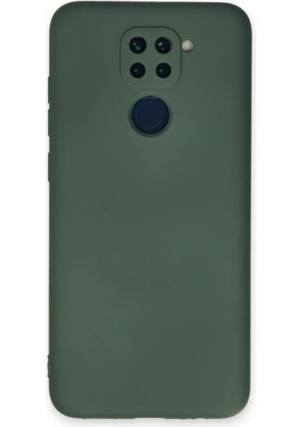 Xiaomi Redmi Note 9 Kılıf Nano Içi Kadife Silikon - Koyu Yeşil Drstr