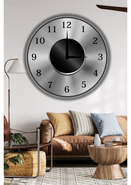 Modern Yuvarlak Ahşap Duvar Saati, Şık ve Sessiz Tasarım