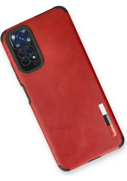 Xiaomi Redmi Note 11 Kılıf Loop Deri Silikon - Kırmızı Drstr