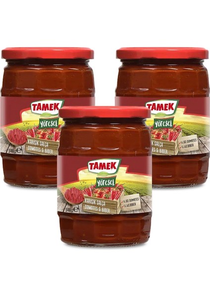 Domates&biber Karışık Salça 540 gr Cam x 3 Adet