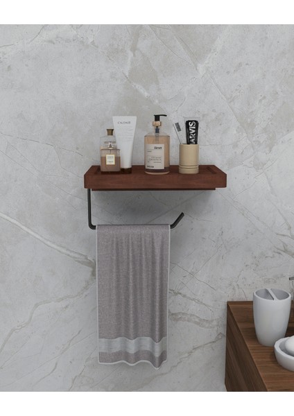 Masif Raflı Metal Askılık Havluluk– Çok Amaçlı Duvar Organizeri