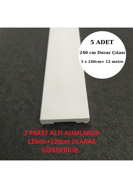 Dekoratif Boyanabilir 5 Adet 4 cm Düz Polistren Duvar Çıtası