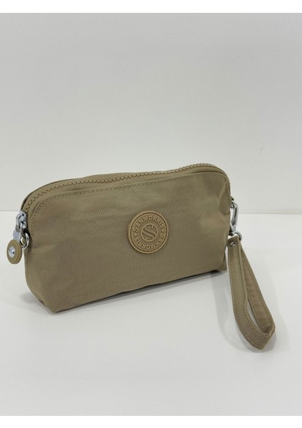 Sanmorris El ve Çapraz Askılı 2 Bölmeli Metal Fermuarlı Kartlık ve Bozuk Para Gözlü Cüzdan 3065