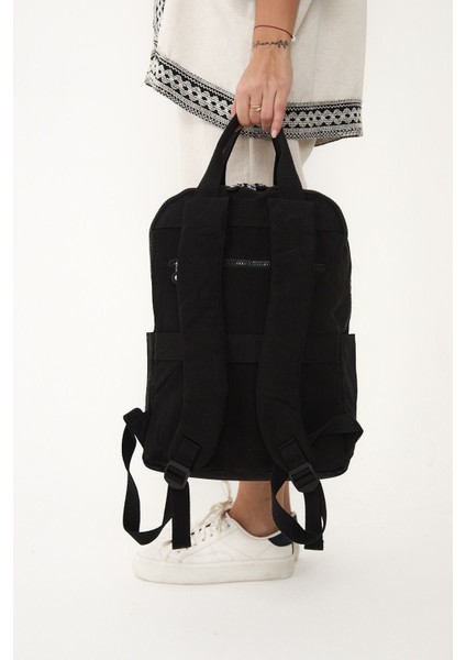 Sanmorris Unisex Suya Dayanıklı Orta Boy Krinkıl Kumaş Çok Gözlü Laptop Okul ve Seyahat Sırt Çantası fiyatları