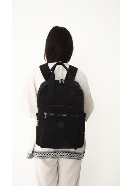 Sanmorris Unisex Suya Dayanıklı Orta Boy Krinkıl Kumaş Çok Gözlü Laptop Okul ve Seyahat Sırt Çantası indirimleri